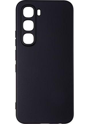 Чехол silicone case для infinix hot 60 pro бампер с микрофиброй черный