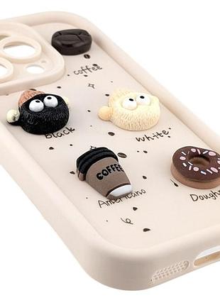 Чехол shock case 3d print для apple iphone 14 pro бампер силиконовый с рисунком coffee 2
