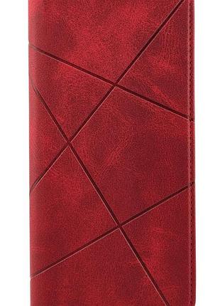 Чехол книжка business leather для xiaomi redmi 14c на магните с подставкой красный