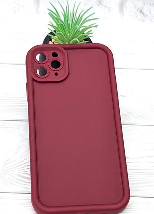Чехол shock case для apple iphone 11 pro max бампер силиконовый цвет бордовый