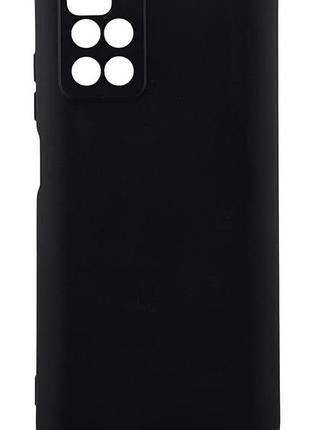 Чехол silicone case для xiaomi redmi 10 бампер с микрофиброй черный
