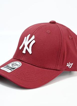 Бейсболка real can ny 47 бордо/білий