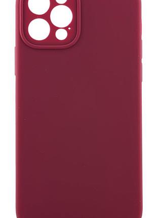 Чохол silicone case box для apple iphone 12 pro бампер soft touch з мікрофіброю малиновий (без лого)