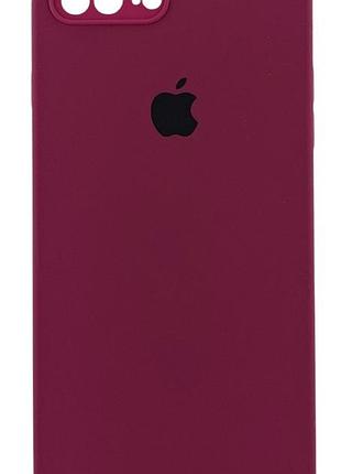 Чохол silicone case box для apple iphone 7 plus бампер soft touch з мікрофіброю бордовий