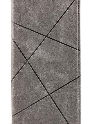 Чехол книжка business leather для samsung galaxy a06 / a065 на магните с подставкой серый