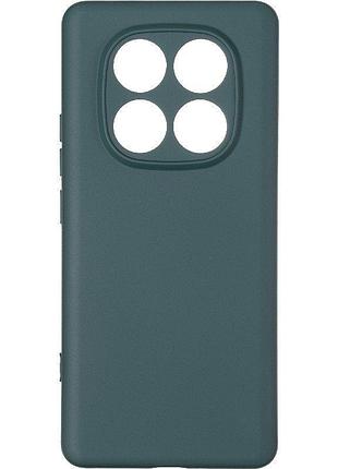 Чехол silicone case для xiaomi redmi note 14 pro 5g бампер с микрофиброй зеленый