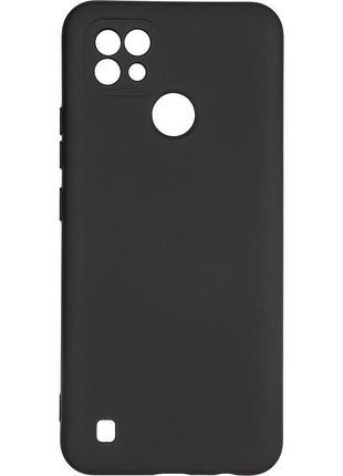 Чехол silicone case для realme c21 бампер с микрофиброй черный