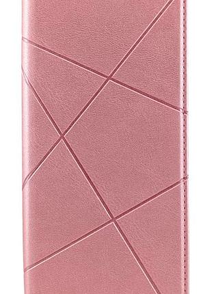 Чехол книжка business leather для xiaomi redmi 14c на магните с подставкой розовый
