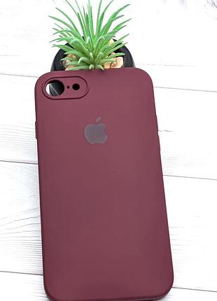 Чехол silicone case box для apple iphone 7 бампер soft touch с микрофиброй бордовый №47