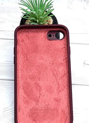 Чехол silicone case box для apple iphone 7 бампер soft touch с микрофиброй бордовый №47 2