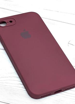 Чехол silicone case box для apple iphone 7 бампер soft touch с микрофиброй бордовый №47 3