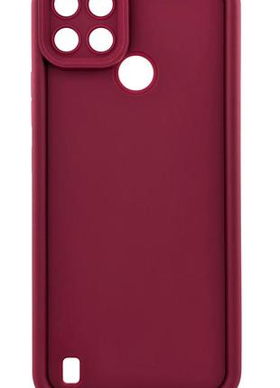 Чехол shock case для realme c25y бампер силиконовый цвет бордовый