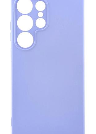 Чехол silicone case для samsung galaxy s25 ultra бампер с микрофиброй lilac blue