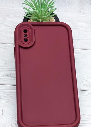 Чохол shock case для apple iphone xs бампер силіконовий колір бордовий