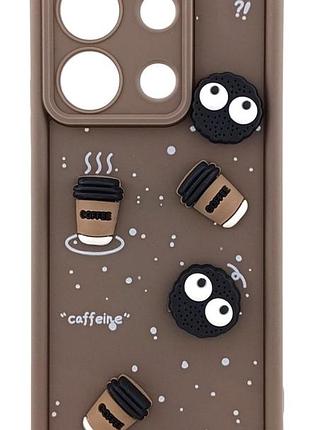 Чехол shock case 3dprint для xiaomi redmi note 13 4g бампер силиконовый с рисунком coffee