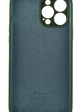 Чехол silicone case box для apple iphone 13 pro max бампер soft touch с микрофиброй зеленый (без лого) 2