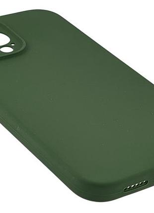 Чехол silicone case box для apple iphone 13 pro max бампер soft touch с микрофиброй зеленый (без лого) 3