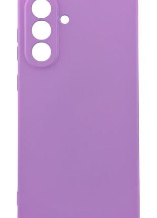 Чехол silicone case box для телефона samsung galaxy a56 / a566 бампер с микрофиброй сиреневый