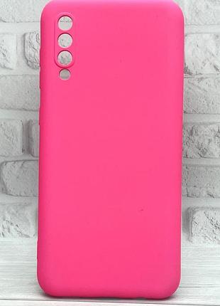 Уцінка !!!! чохол silicone case для samsung galaxy a50 / a505 бампер із мікрофіброю рожевий (уцінка)