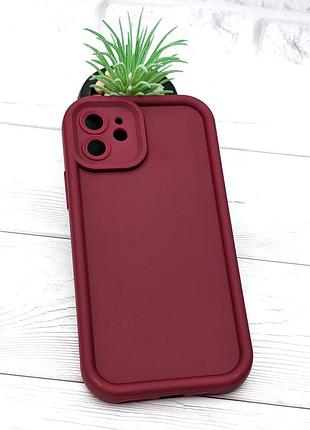 Чехол shock case для apple iphone 12 бампер силиконовый цвет бордовый