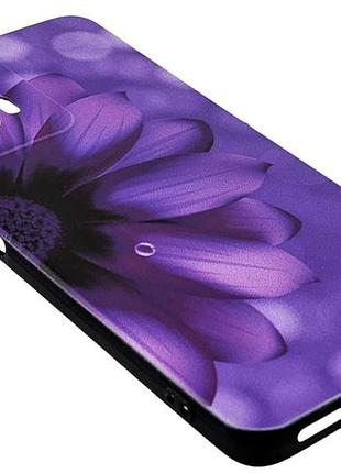 Чехол silicone case print для motorola e14 бампер с рисунком цветок 3