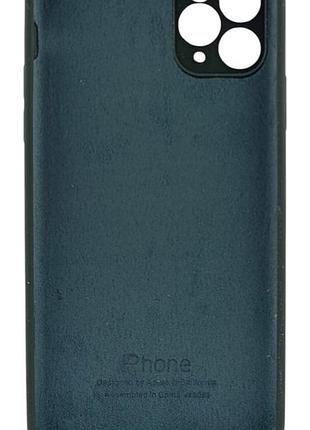 Чехол silicone case box для apple iphone 11 pro max бампер soft touch с микрофиброй темно-зеленый 2