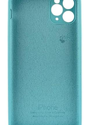 Чехол silicone case box для apple iphone 11 pro max бампер soft touch с микрофиброй мятный 2