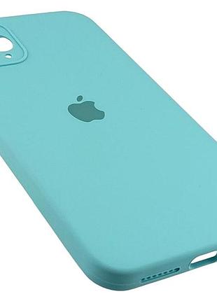Чехол silicone case box для apple iphone 11 pro max бампер soft touch с микрофиброй мятный 3