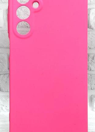 Уценка !!!! чехол silicone case для samsung galaxy a25 5g / a256 бампер с микрофиброй розовый (уценка)