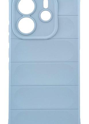 Чехол funda case для xiaomi redmi note 14 4g eu (24117rn76e) бампер с микрофиброй голубой