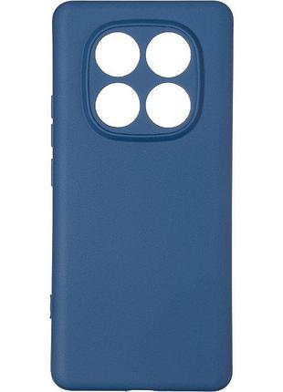 Чехол silicone case для xiaomi redmi note 14 pro 5g бампер с микрофиброй синий