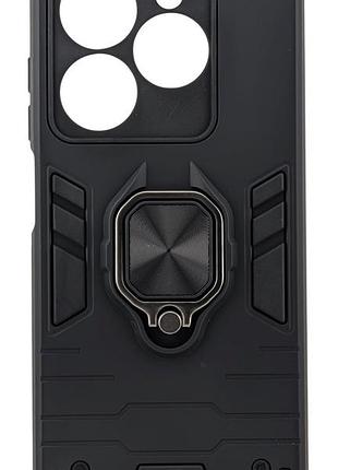 Чехол armored force для tecno spark 20c (bg7n, bg7) противоударный с подставкой кольцо черный
