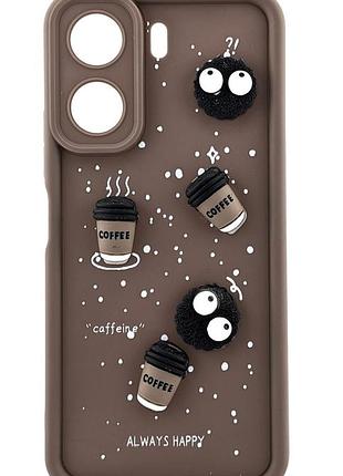 Чохол shock case 3d print для poco c65 бампер силіконовий з малюнком coffee