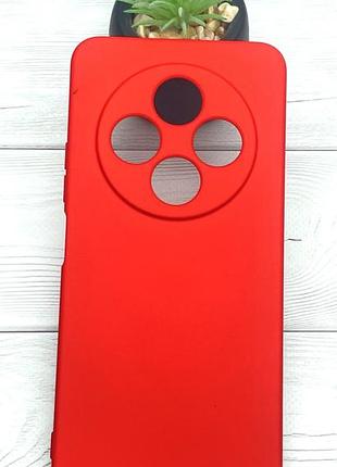 Уценка !!!! чехол silicone case для xiaomi redmi 14c бампер с микрофиброй красный (уценка)