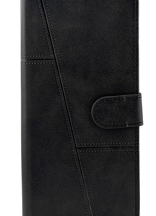 Чехол книжка leather flip для motorola g40 fusion на магните с подставкой черный