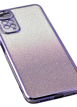 Чехол luxury case для xiaomi redmi note 11/ note 11s бампер силиконовый ombre блестки фиолетовый 4