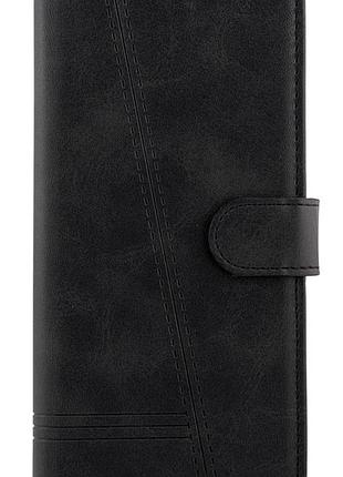 Чехол книжка leather flip для honor 200 lite на магните с подставкой черный