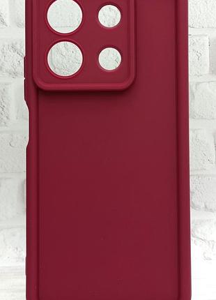 Чехол shock case для xiaomi redmi note 13 5g бампер силиконовый цвет бордовый
