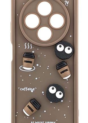 Чехол shock case 3dprint для poco c75 бампер силиконовый с рисунком coffee