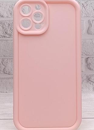 Чехол shock case для apple iphone 12 pro бампер силиконовый цвет светло-розовый