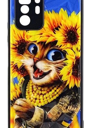 Чехол prisma для poco x3 gt бампер рисунок кот подсолнух
