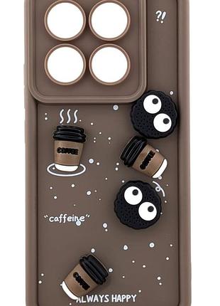Чохол shock case 3d print для xiaomi 14t pro бампер силіконовий з малюнком coffee