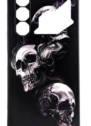 Чохол silicone case print для nubia neo 3 gt (z2465n) чорний бампер з принтом череп