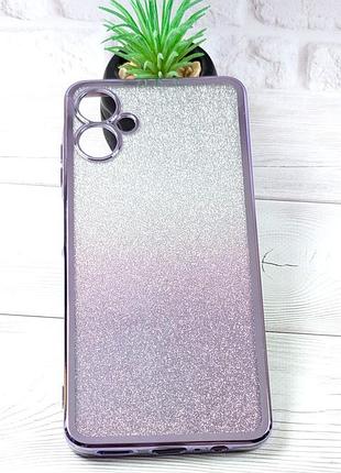 Чохол luxury case для samsung galaxy a06 / a065 бампер силіконовий ombre блискітки фіолетовий
