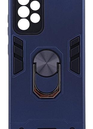Чехол armored ring для samsung galaxy a52s/a528 противоударный с подставкой кольцо темно-синий