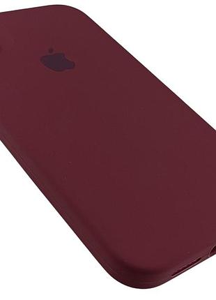 Чехол silicone case box для apple iphone xr бампер soft touch с микрофиброй бордовый 3