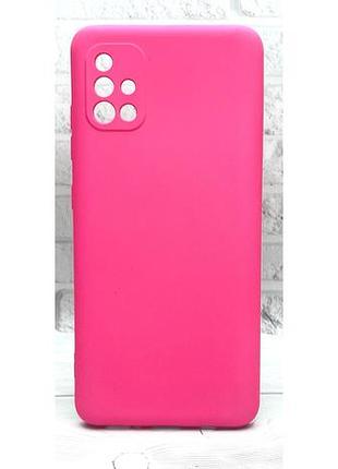 Уцінка !!!! чохол silicone case для телефона samsung galaxy a51 / a515 бампер із мікрофіброю рожевий (уцінка)