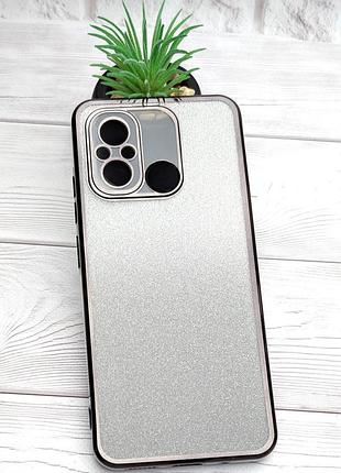 Чехол luxury case для xiaomi redmi 12c бампер силиконовый ombre блестки черный
