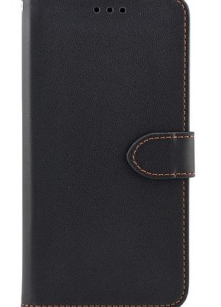 Чехол книжка leather flip для samsung galaxy m22 / m225 на магните с подставкой черный