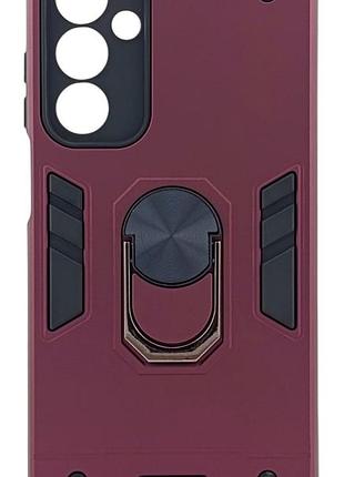 Чехол armored ring для samsung galaxy a25 5g / a526 противоударный с подставкой кольцо бордовый